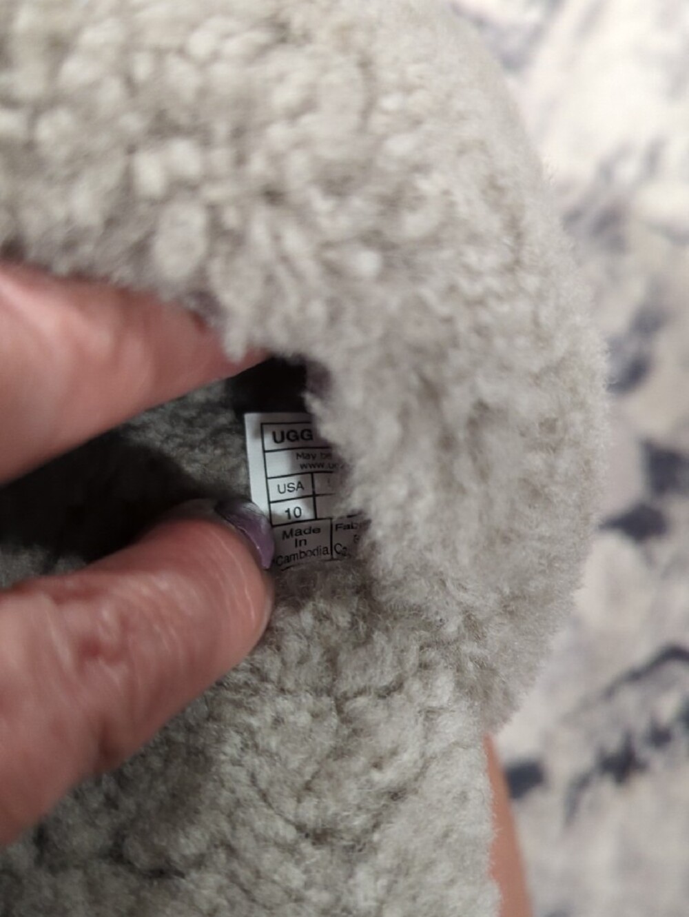 UGG Plush Shearling Slide Slippers in Light Gray - Picture 4 of 5